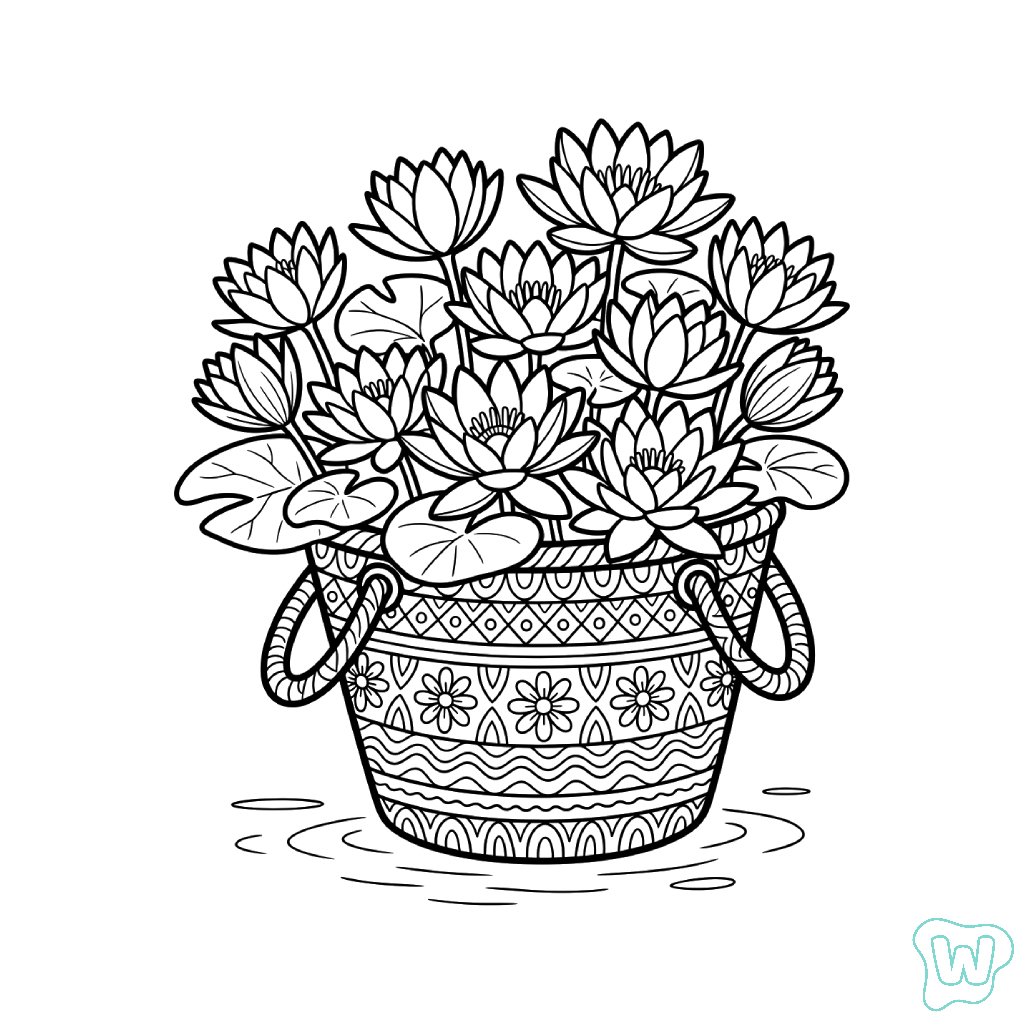 Nenúfar páginas para colorear para adultos