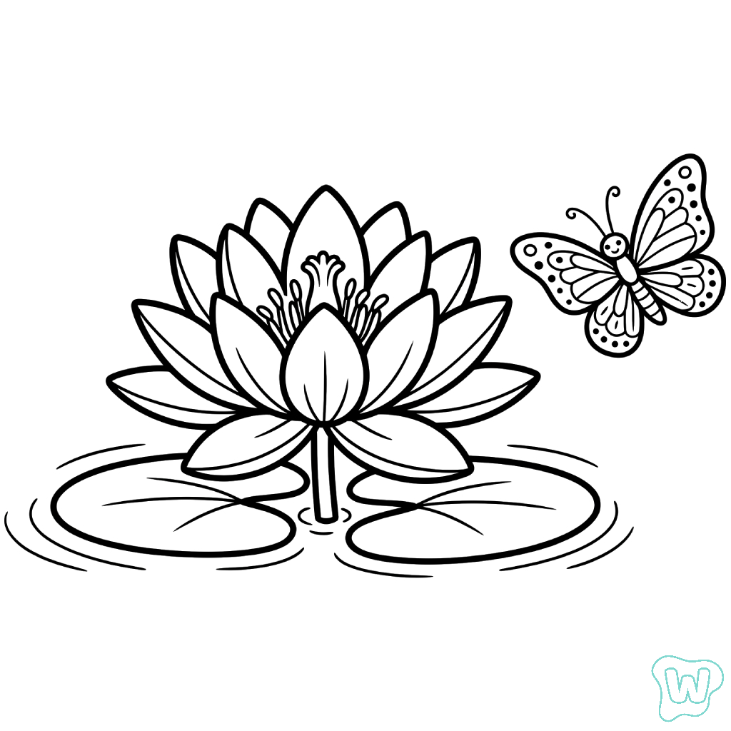 colorear y Imprimir PDF Nenúfar