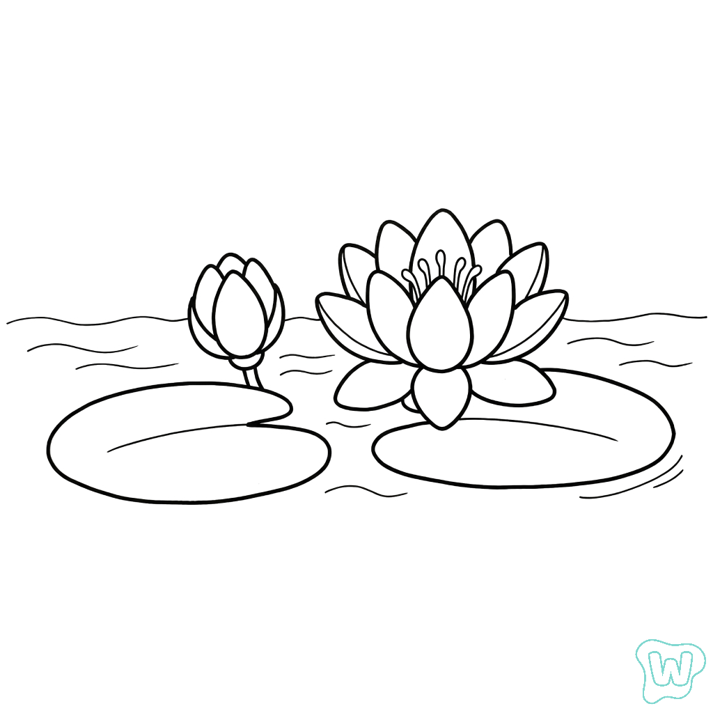 Nenúfar para colorear y Imprimir PDF gratis