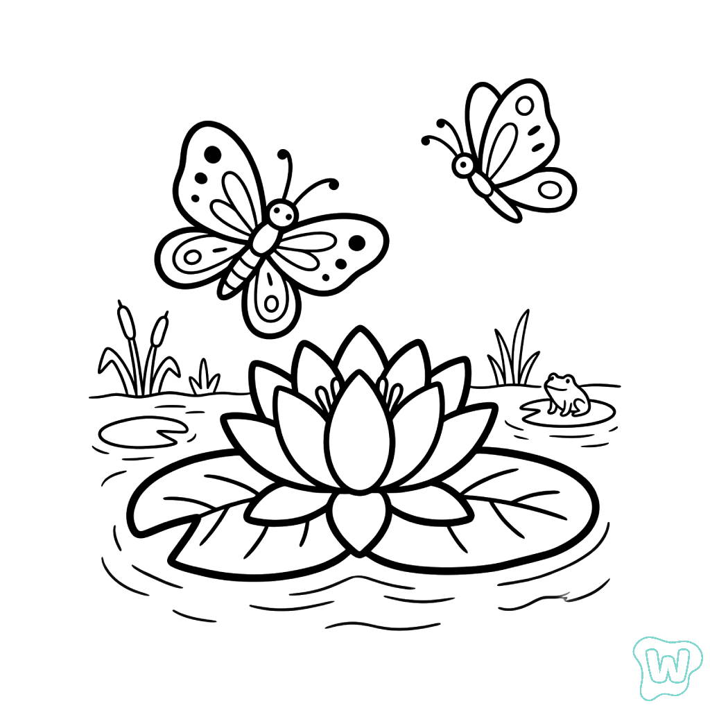 Nenúfar colorear y Imprimir PDF