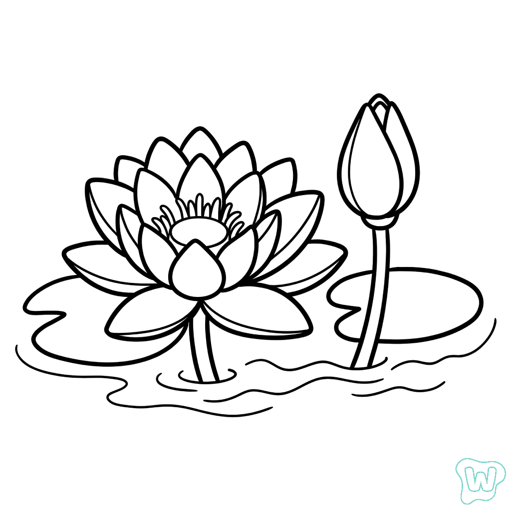 páginas para colorear gratis Nenúfar