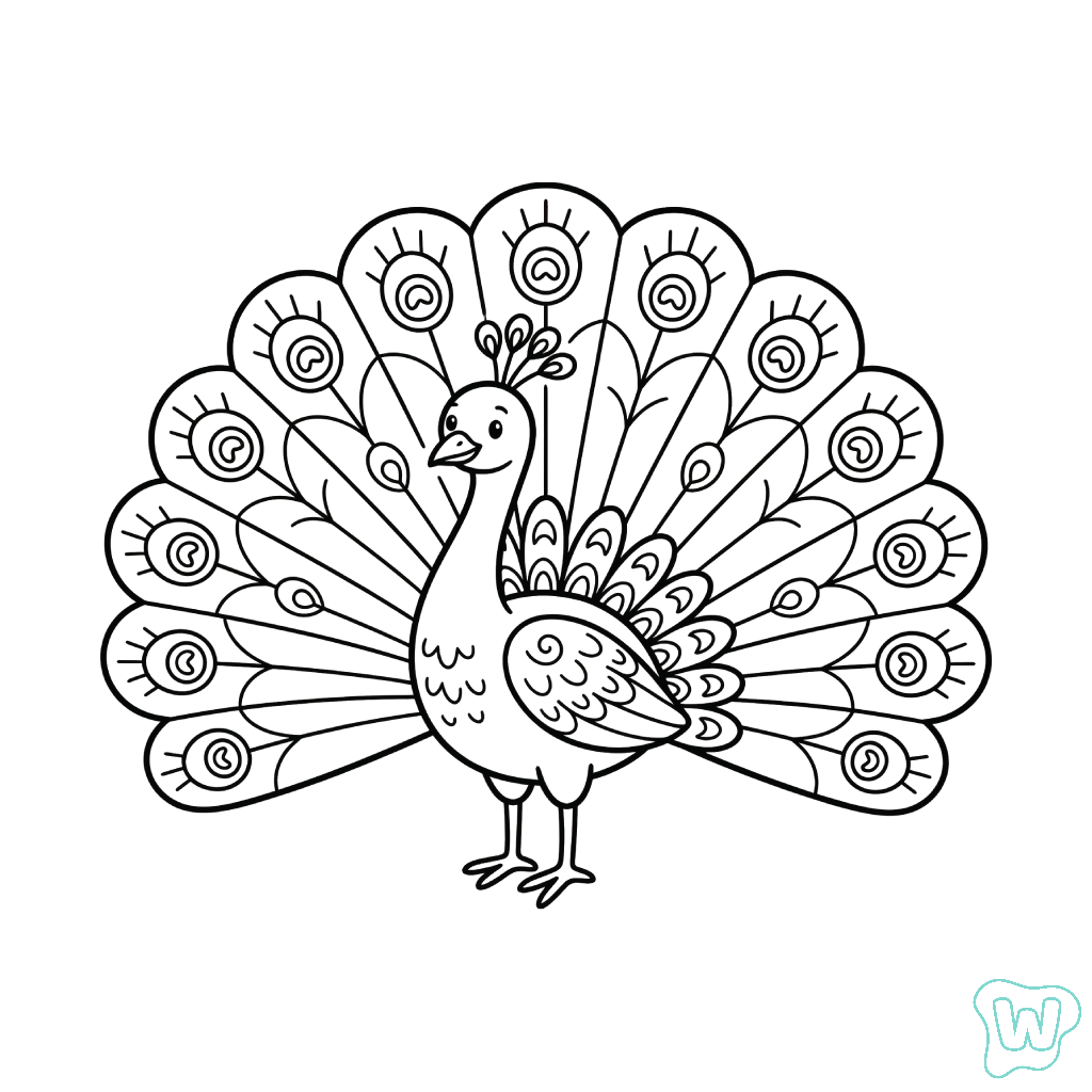 Pavo Real páginas para colorear para adultos