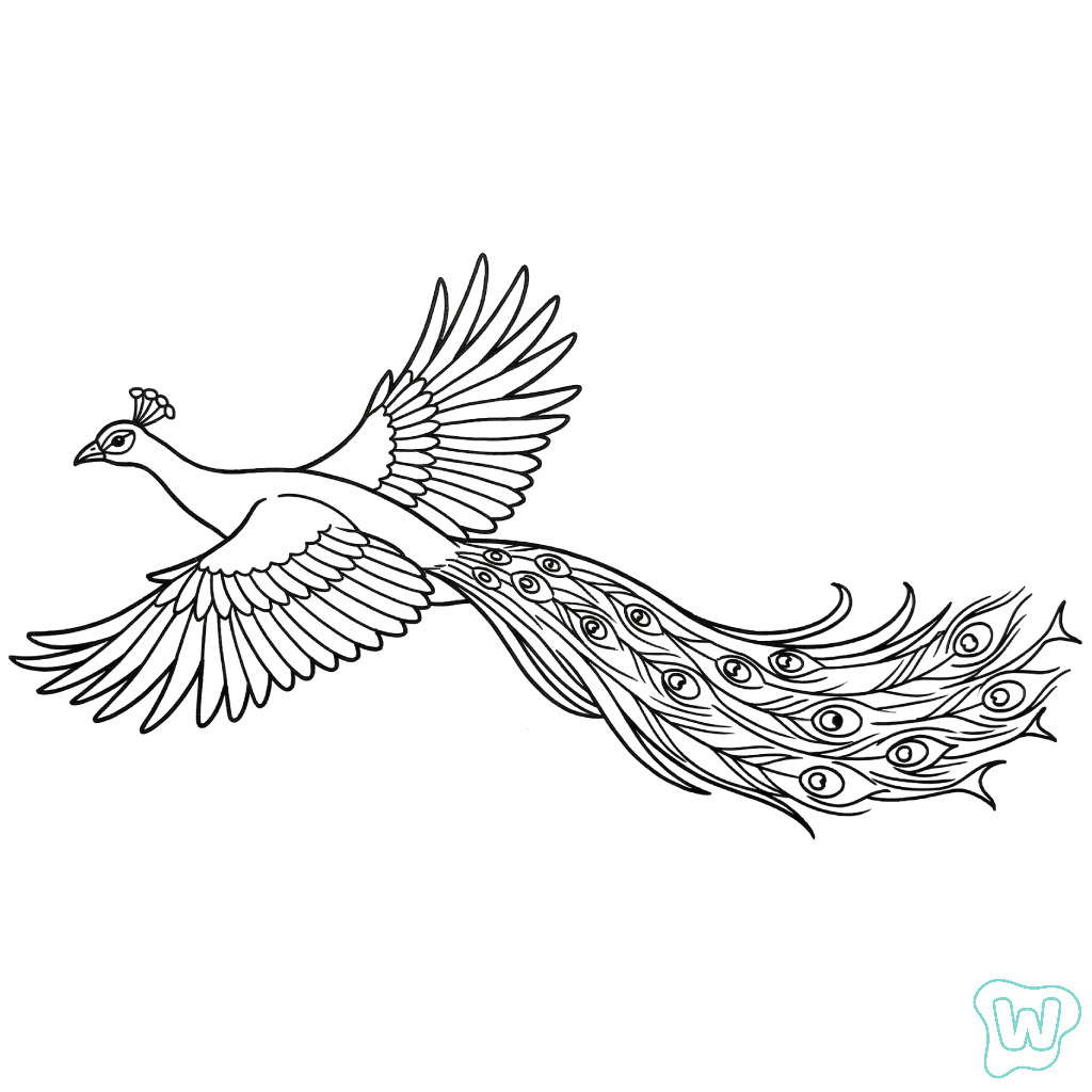 Pavo Real adornos para colorear 1