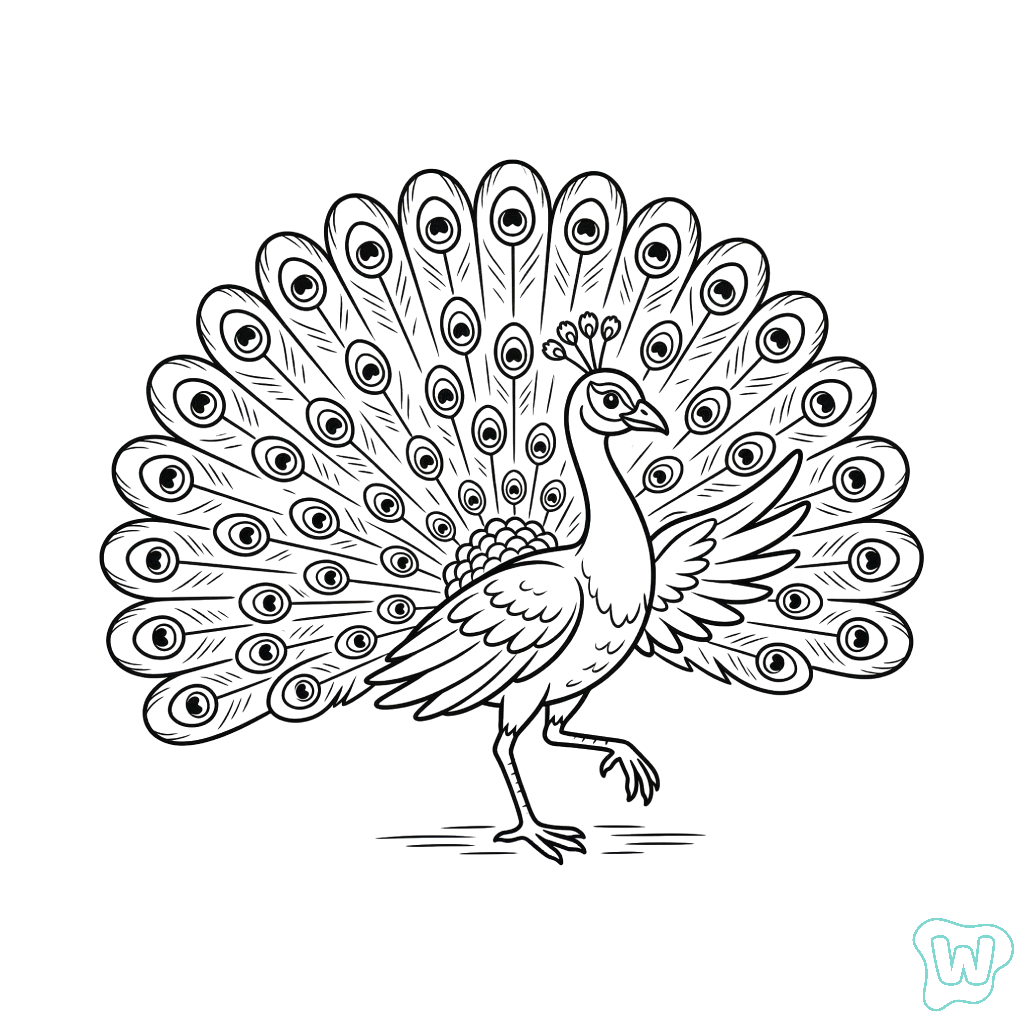 páginas para colorear Pavo Real gratis 1