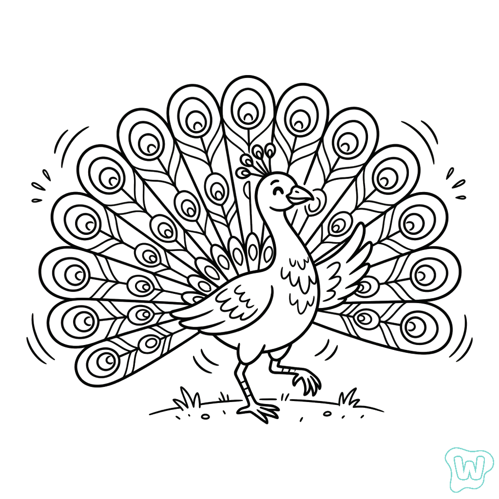 páginas para colorear de árboles Pavo Real gratis