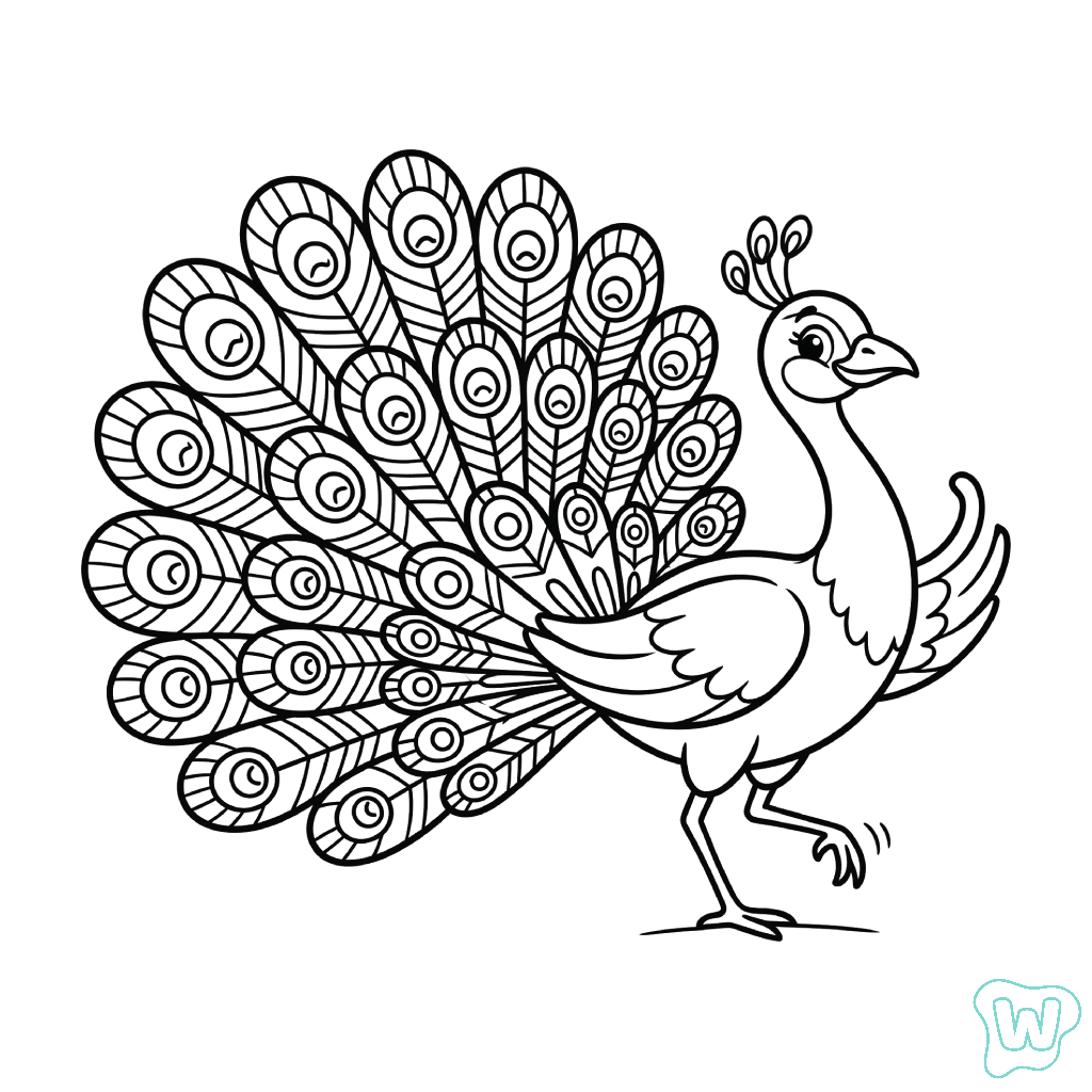 Pavo Real páginas para colorear gratis