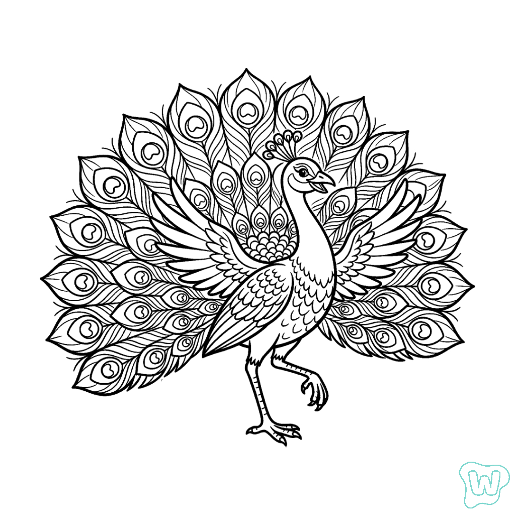 Pavo Real páginas para colorear