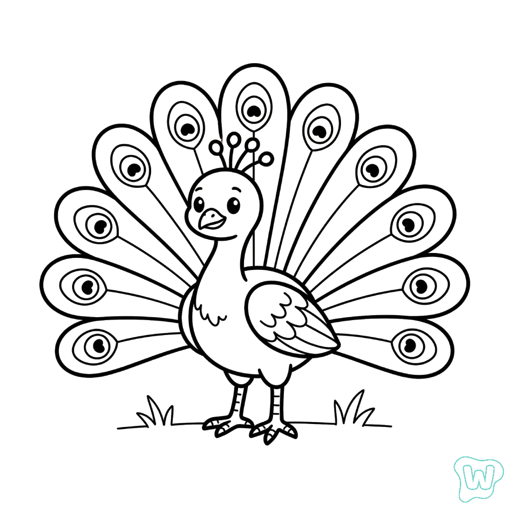 páginas para colorear gratis Pavo Real para adultos