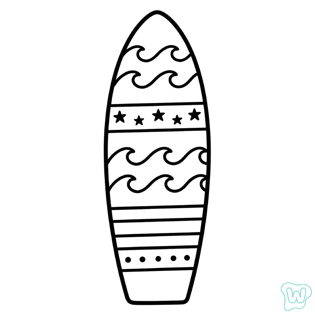 Tavola da surf stampabile gratuitamente in PDF