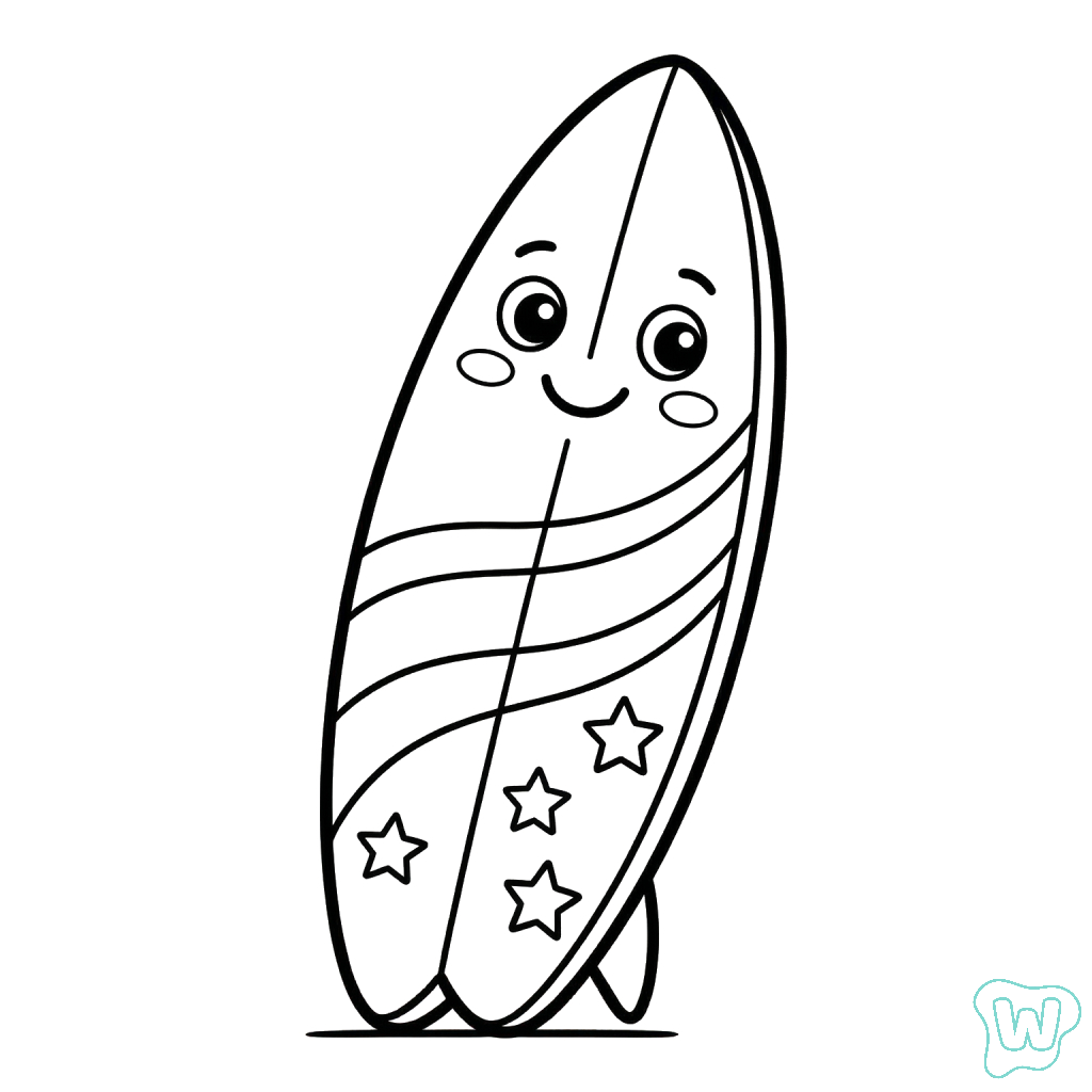 Disegni da colorare di tavole da surf stampabili gratuitamente