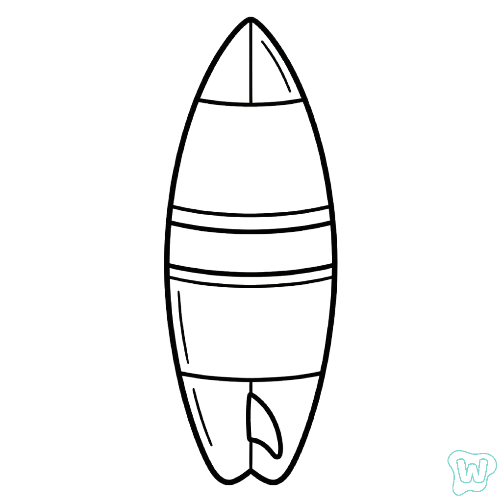Disegni da colorare gratuiti da stampare: tavola da surf