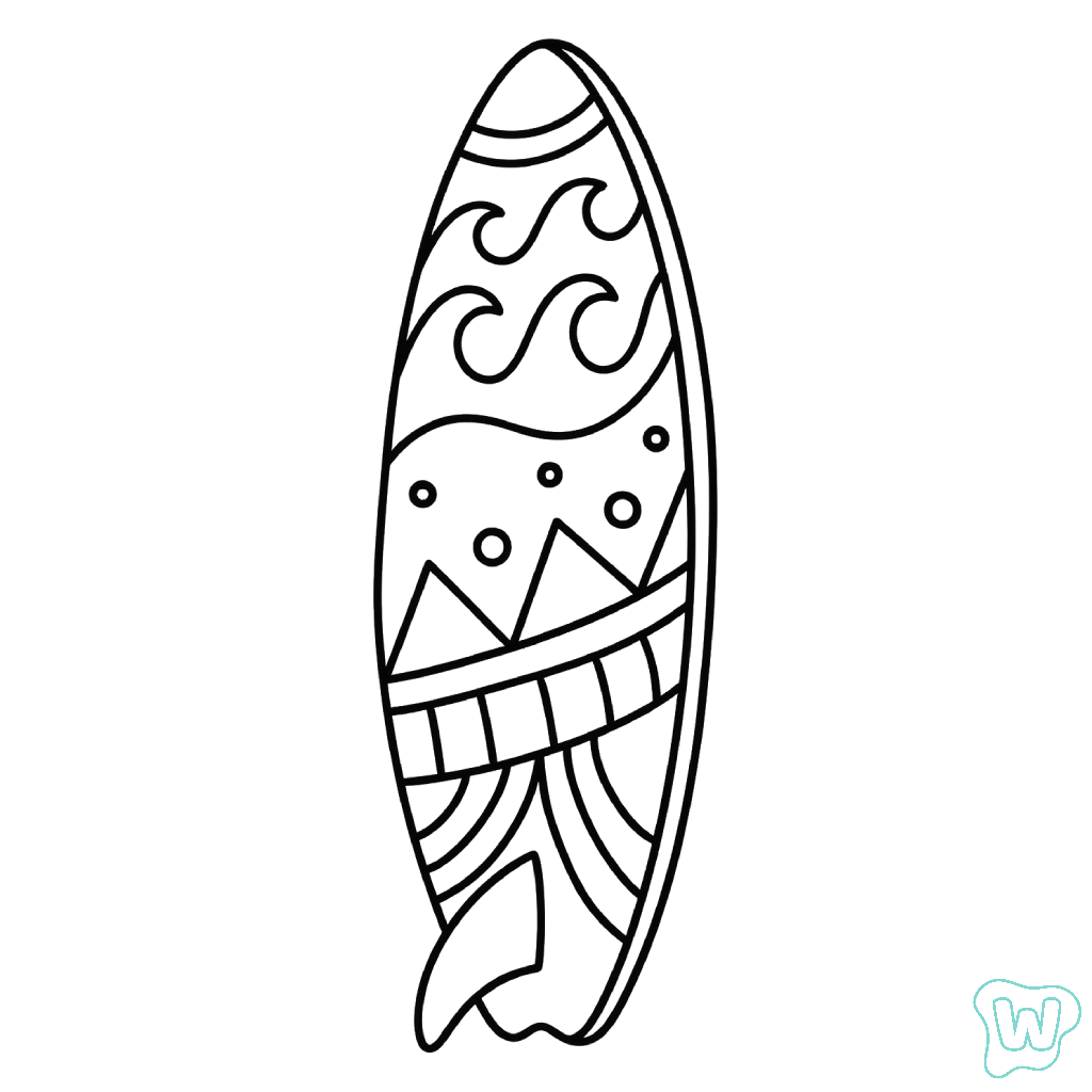 Disegni da colorare di tavole da surf per bambini