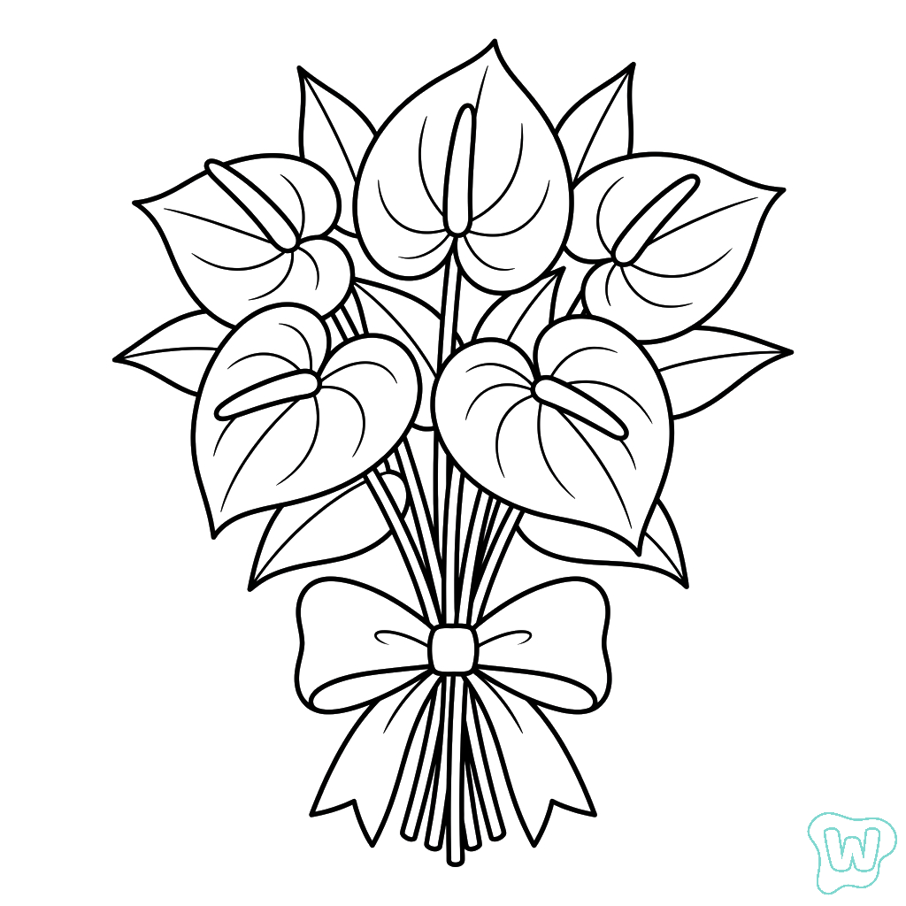 Anturio páginas para colorear para imprimir