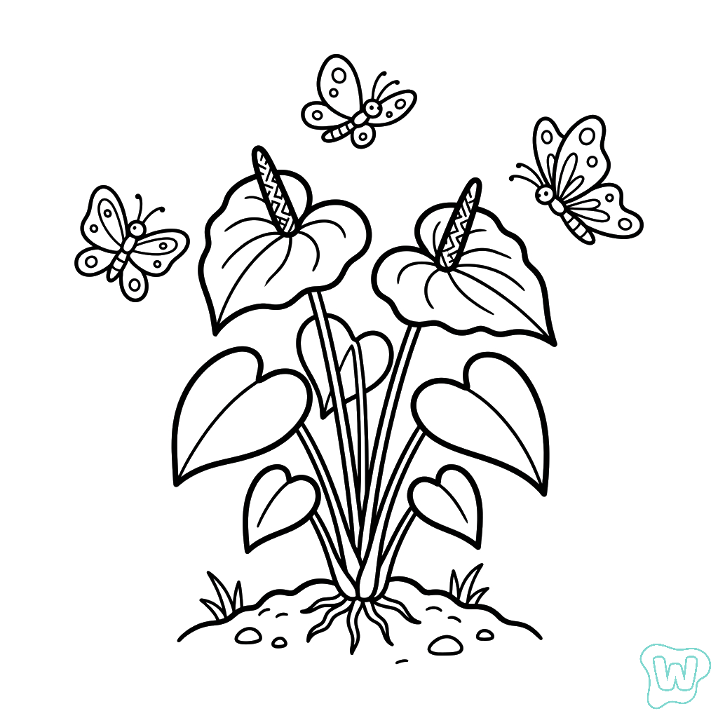 Anturio para colorear