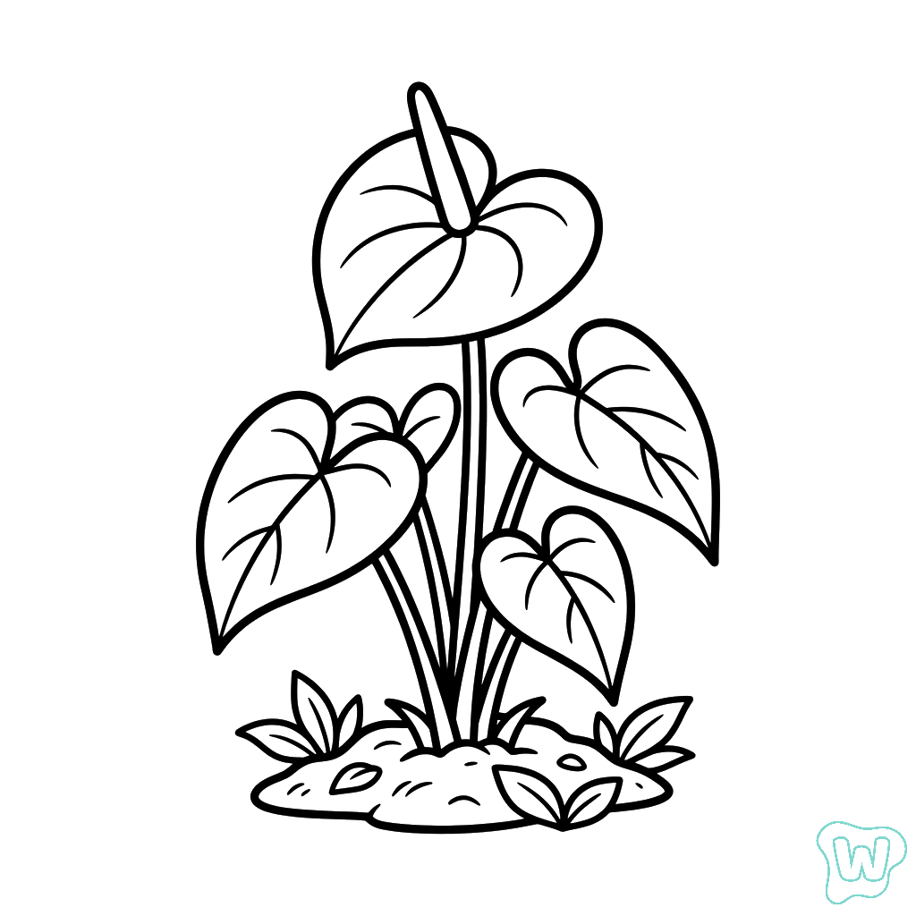 Anturio para colorear gratis 1