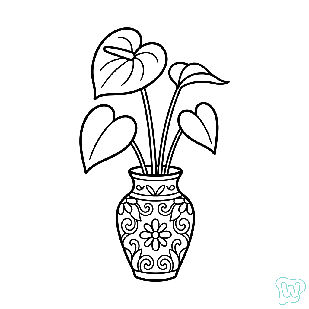 páginas para colorear de árboles Anturio gratis