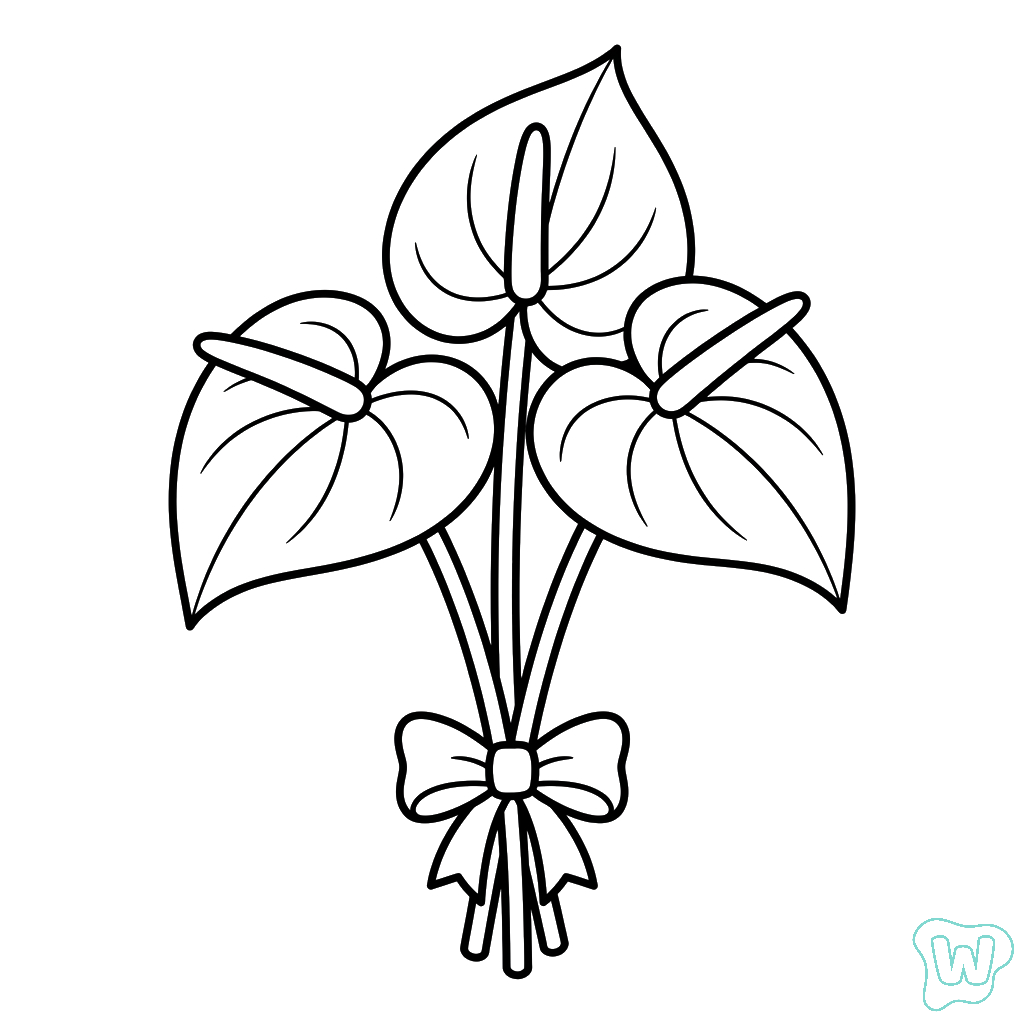 Anturio páginas para colorear 1