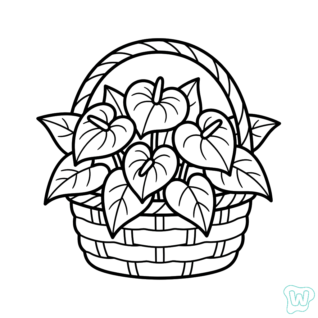 Anturio páginas para colorear gratis 2