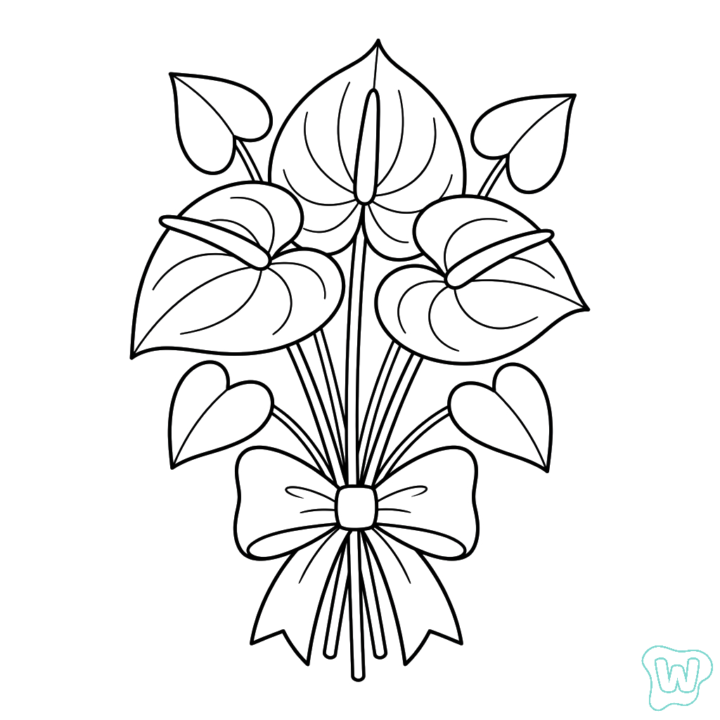 Anturio páginas para colorear