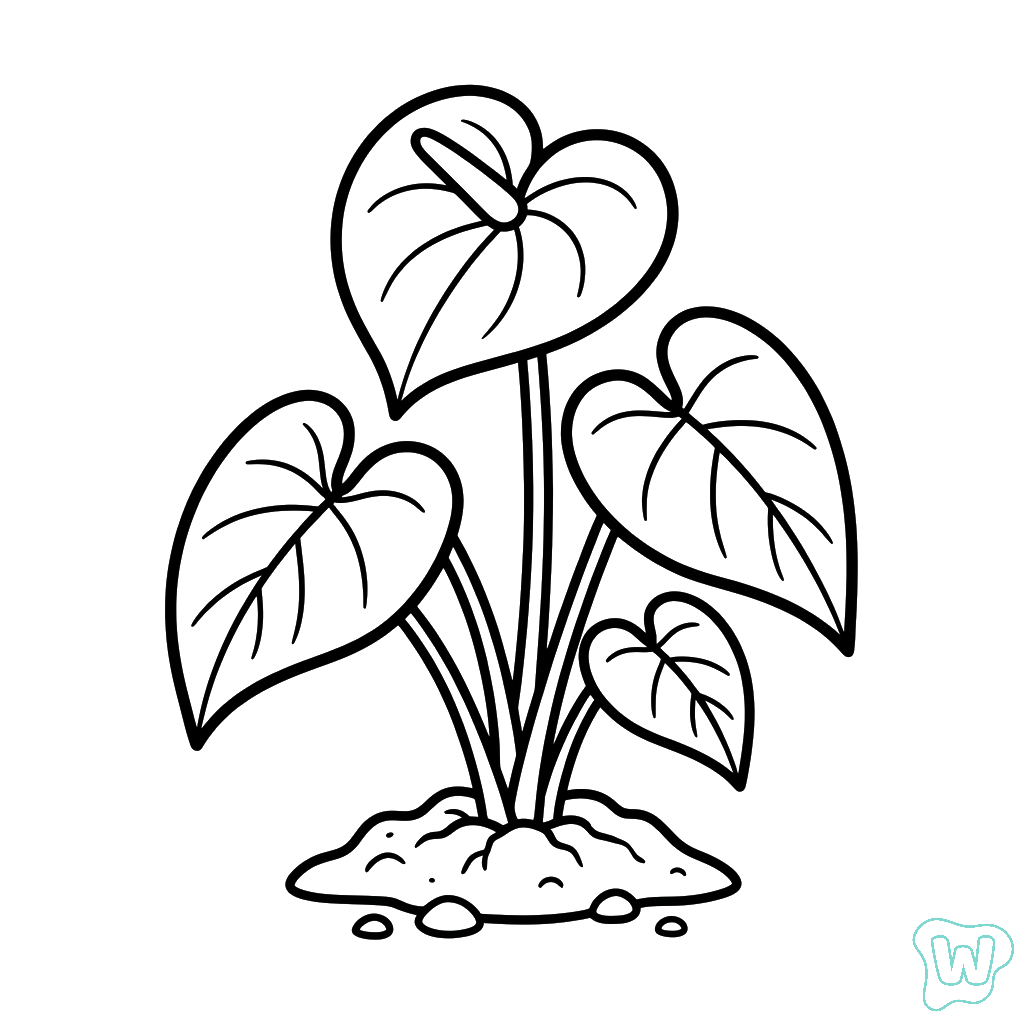 Anturio páginas para colorear gratis