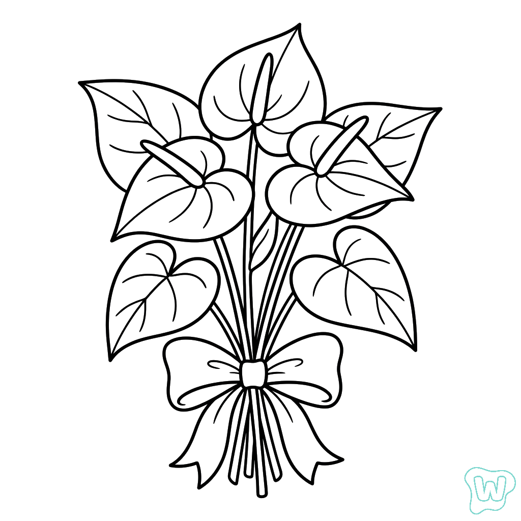 Anturio para colorear gratis