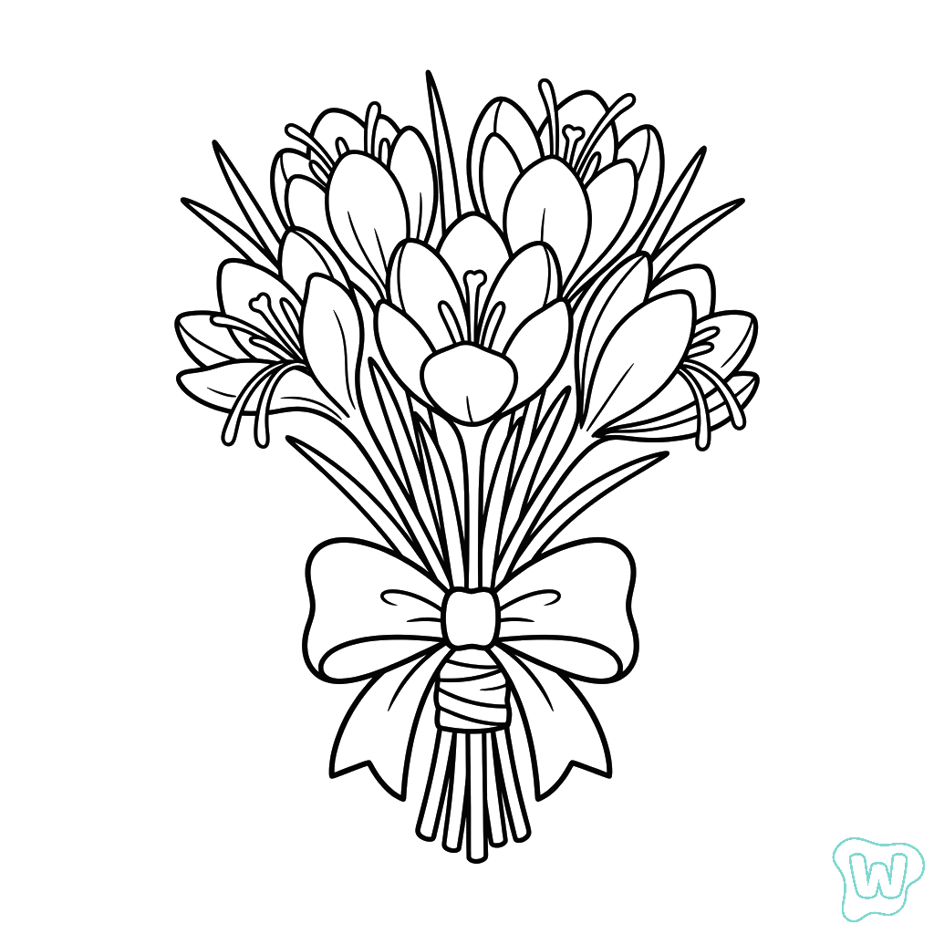 páginas para colorear detalladas de Azafrán Crocus