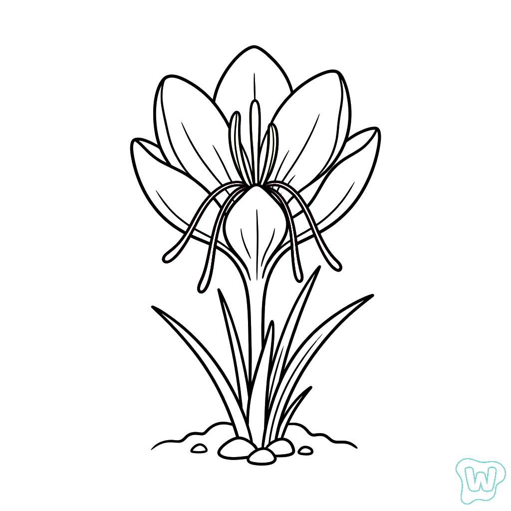 páginas para colorear para niños Azafrán Crocus