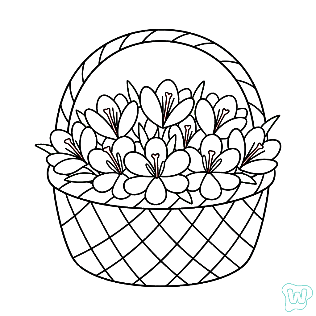 páginas para colorear fáciles de Azafrán Crocus