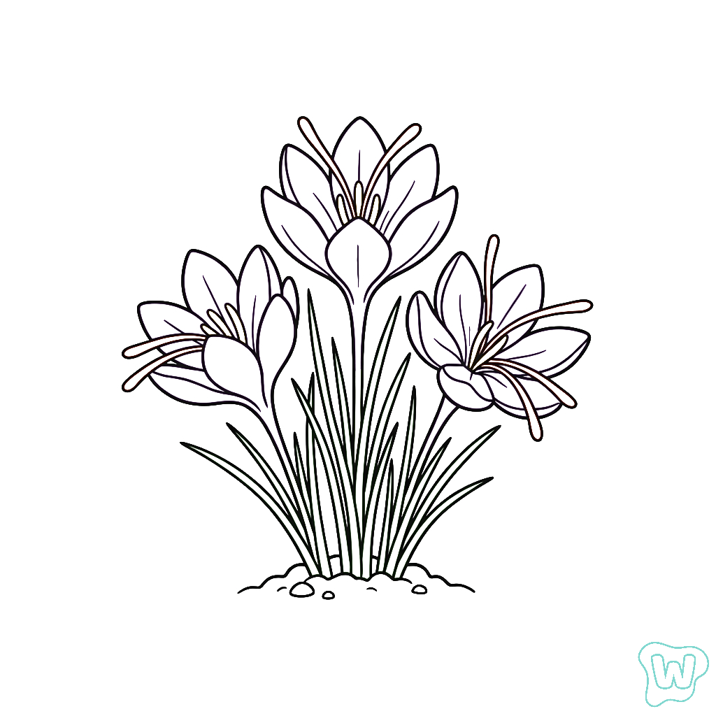 páginas para colorear para imprimir gratis Azafrán Crocus