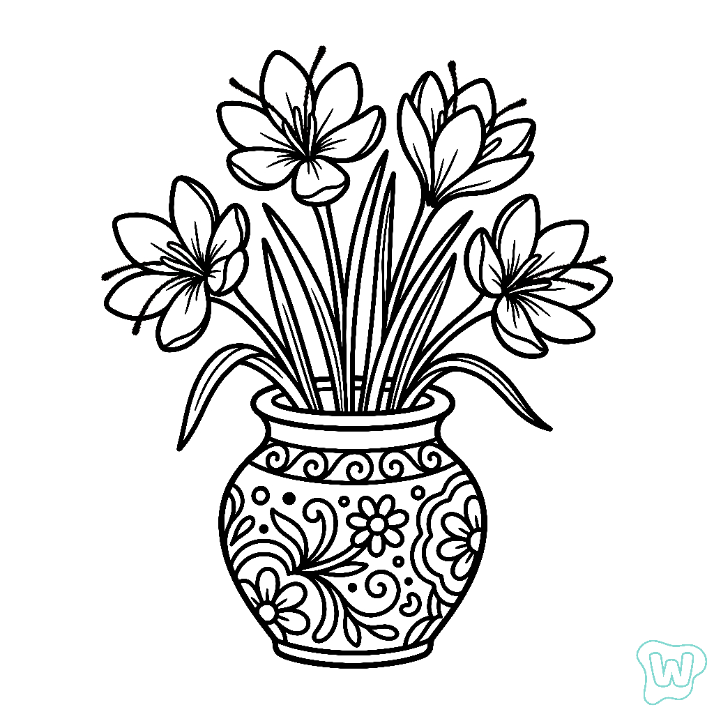 Azafrán Crocus colorear y Imprimir PDF