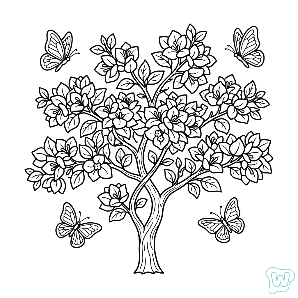 Buganvilla para colorear