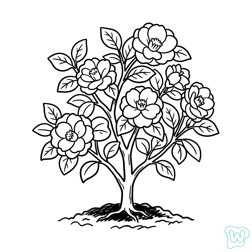 Camelia dibujos para colorear