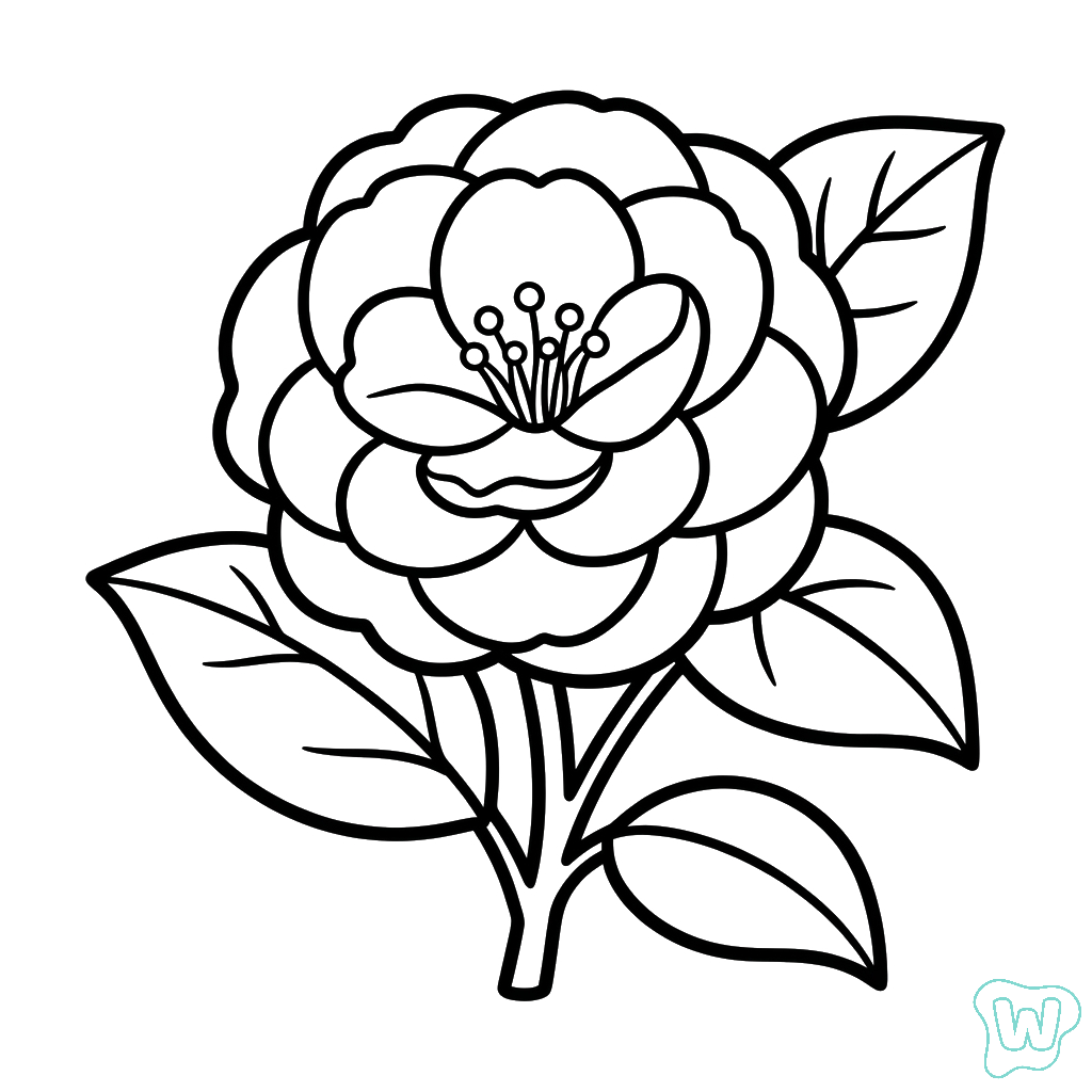 Camelia páginas para colorear para imprimir gratis