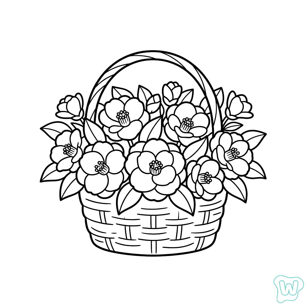lindas páginas para colorear Camelia