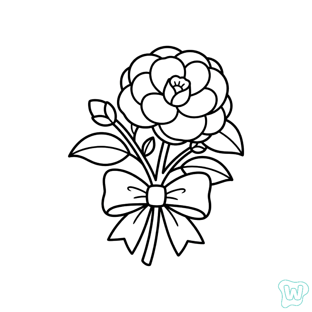 Camelia para colorear