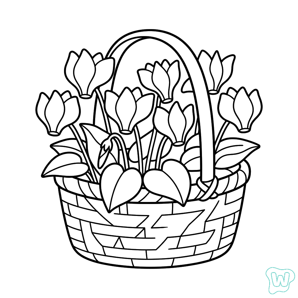 páginas para colorear gratis Ciclamen pdf