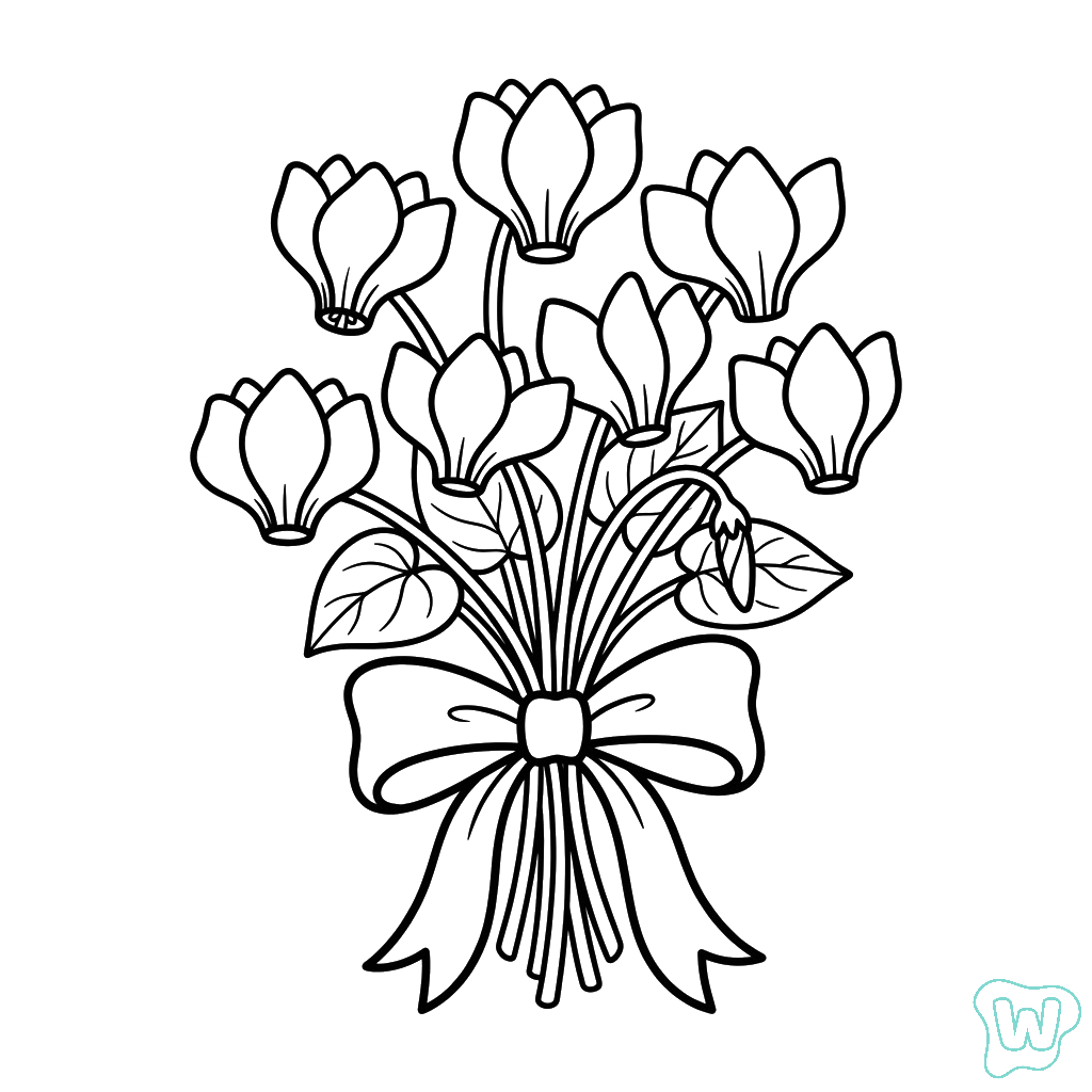 Ciclamen páginas para colorear pdf