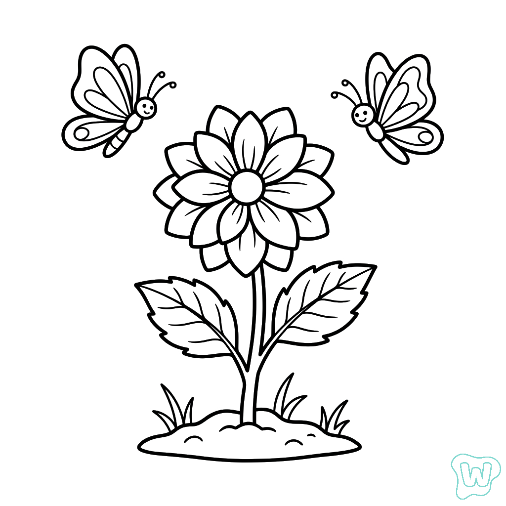 páginas para colorear lindas y fáciles de Dalia