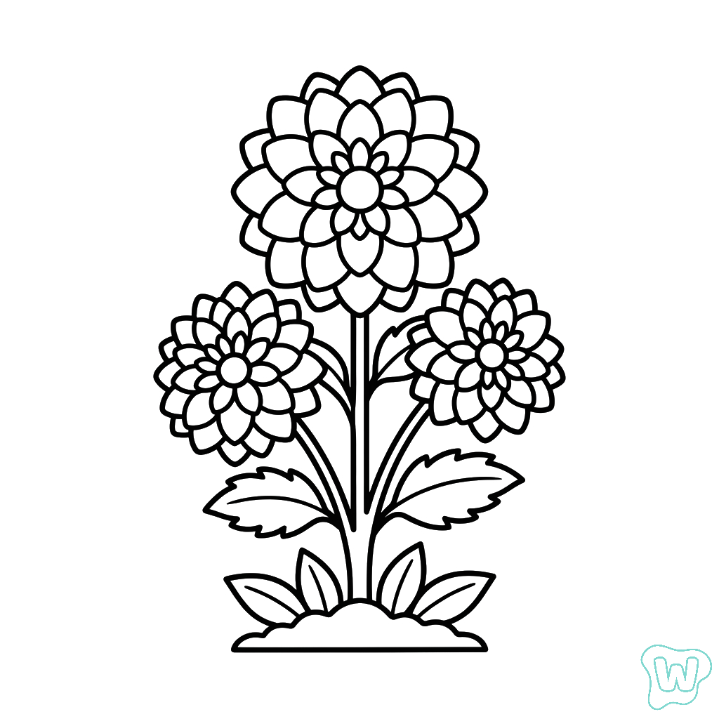Dalia páginas para colorear de adornos