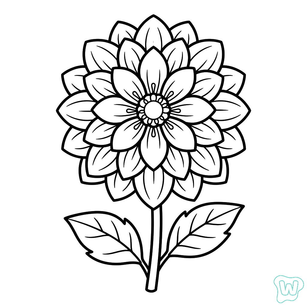 páginas para colorear gratis Dalia para niños