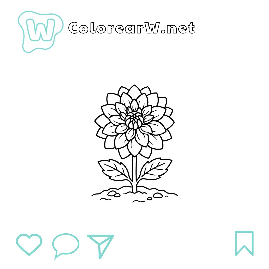 Dalia para colorear (PDF para imprimir gratis) thumbnail
