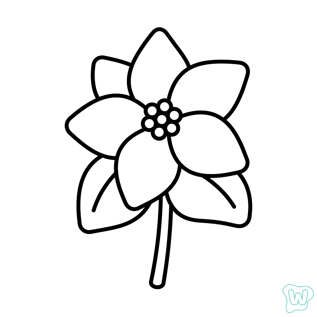 Flor de Pascua páginas para colorear gratis 1