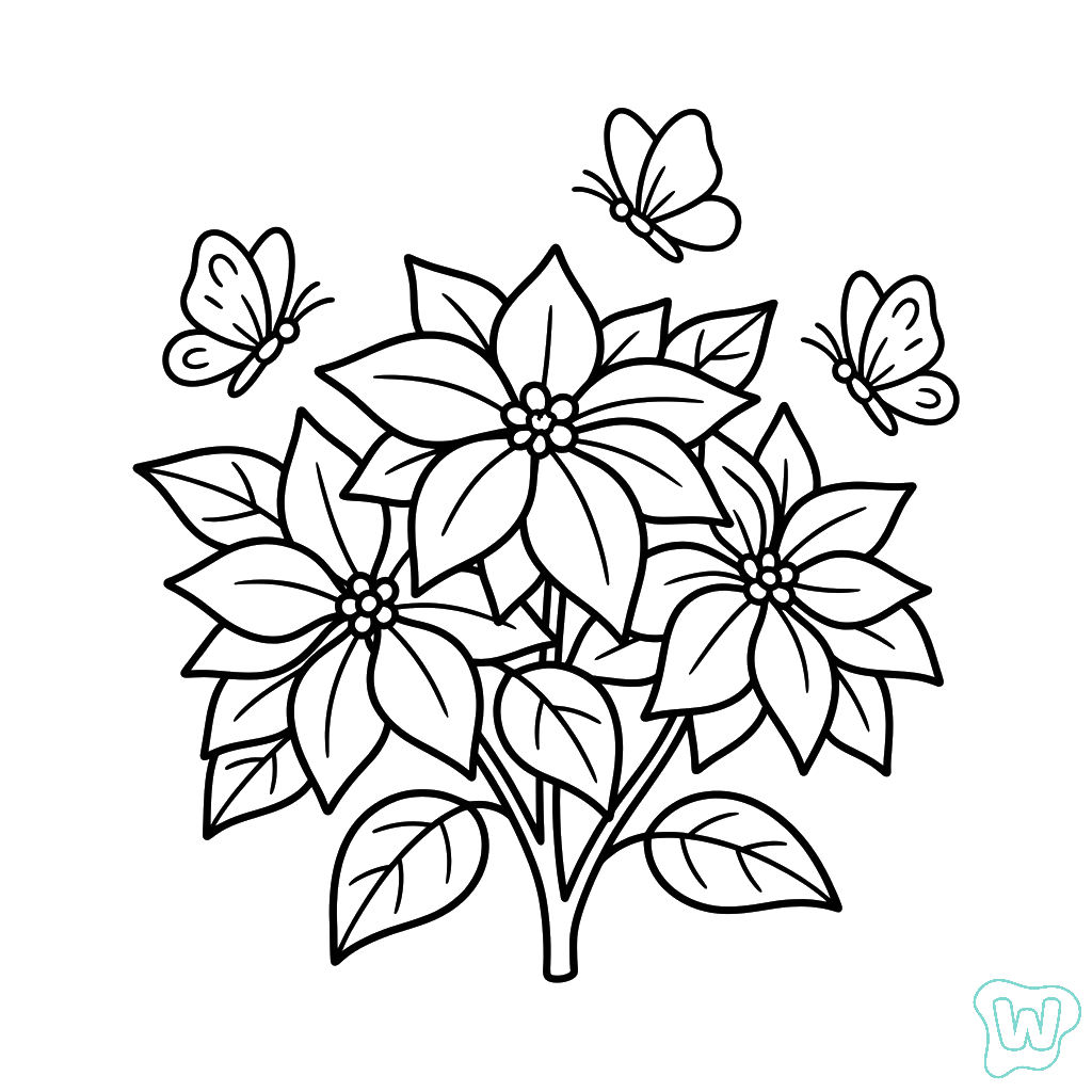 Flor de Pascua para colorear