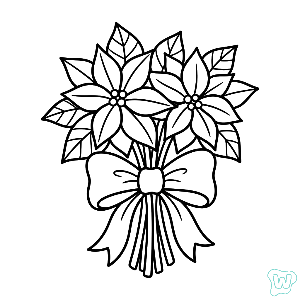 colorear y Imprimir PDF gratis Flor de Pascua