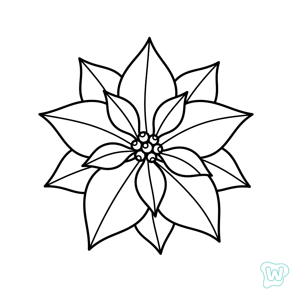páginas para colorear detalladas de Flor de Pascua