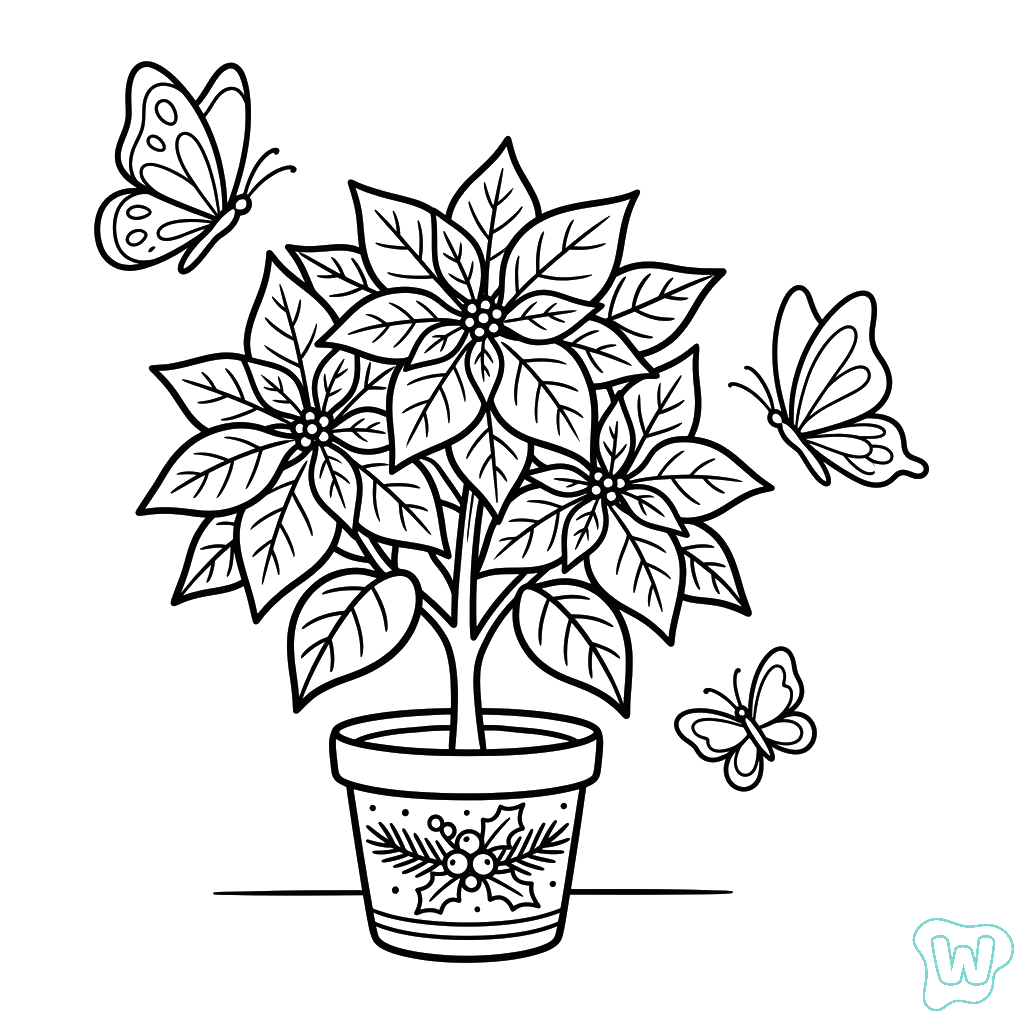 dibujos para colorear Flor de Pascua