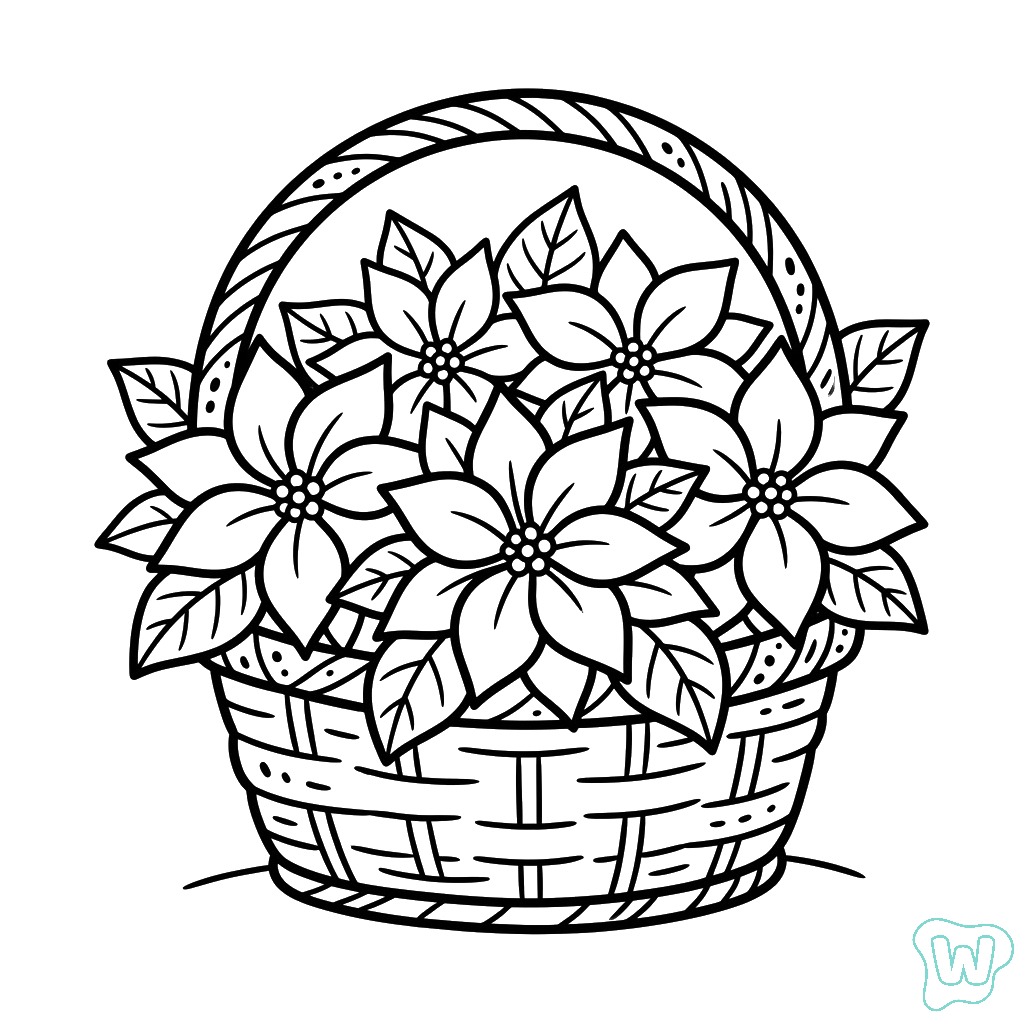 Flor de Pascua páginas para colorear imprimibles
