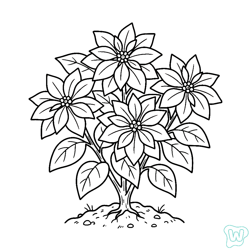 páginas para colorear para imprimir gratis Flor de Pascua