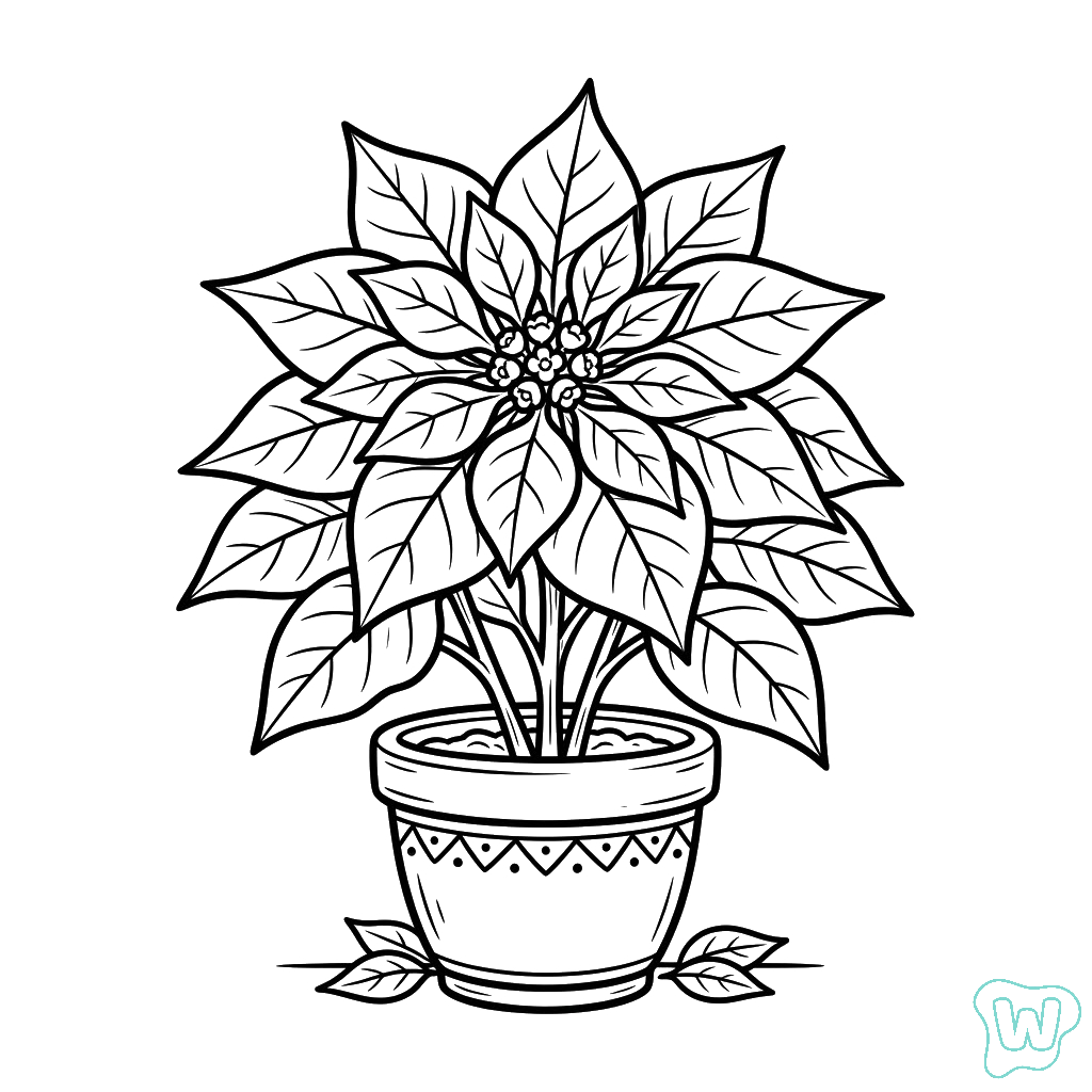 Flor de Pascua páginas para colorear imprimibles 1