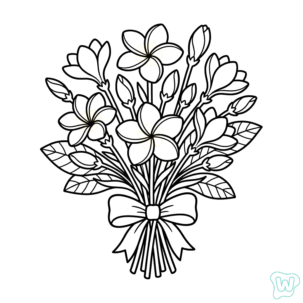 Frangipani para colorear gratis